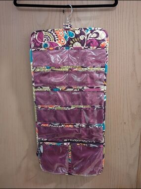 Vera Bradley Hanging Jewelry Organizer with Purple Floral Design